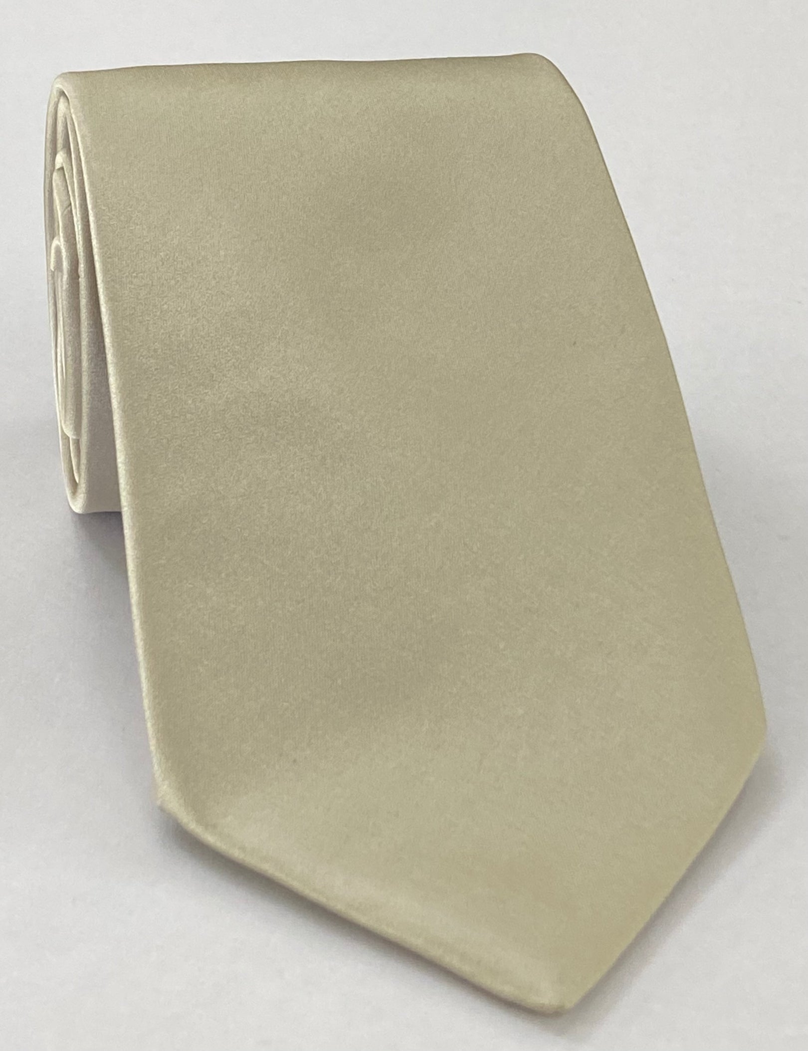 Light Cream Satin Silk Tie ISAT-1