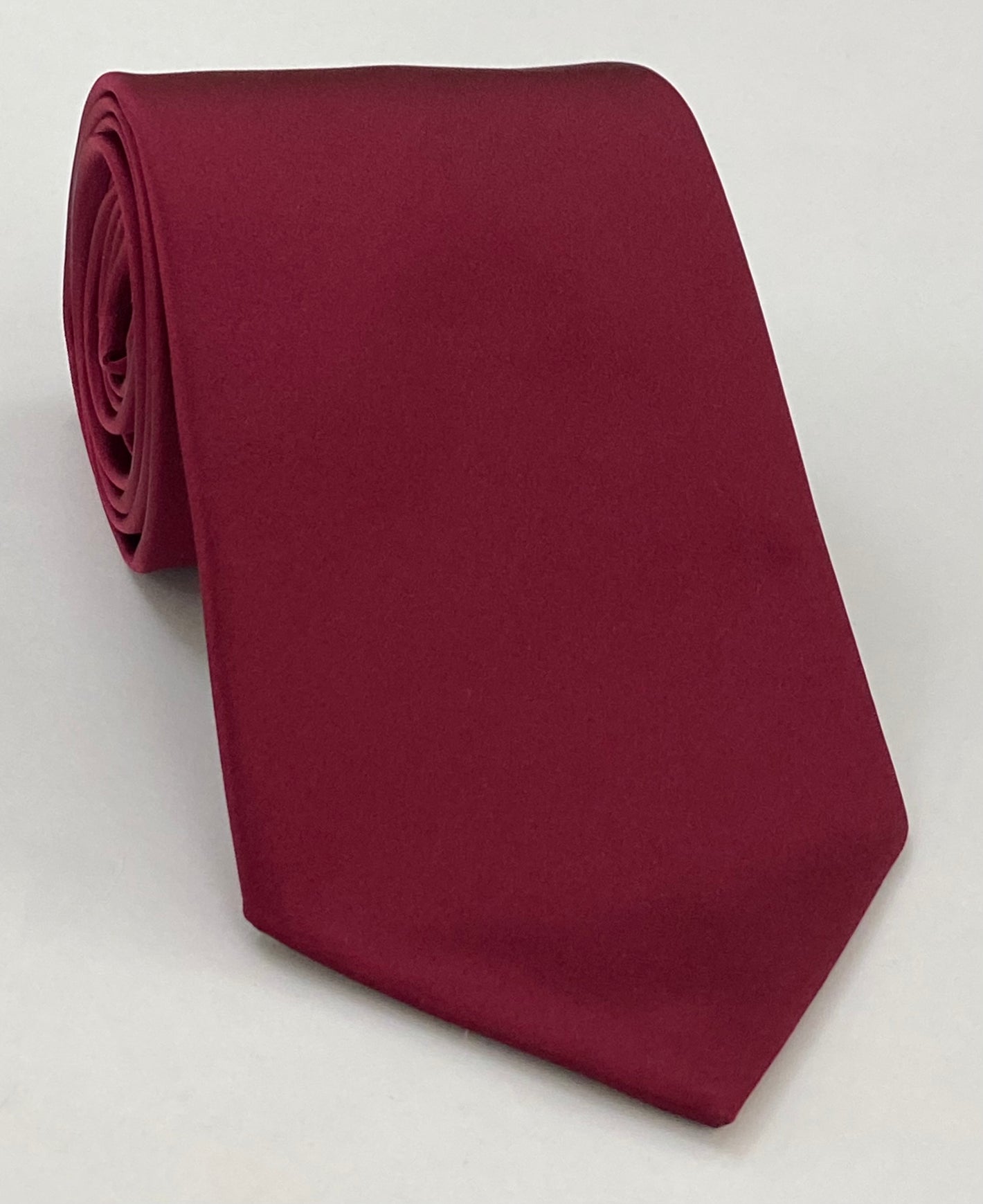 Dark Red Satin Silk Tie ISAT-10