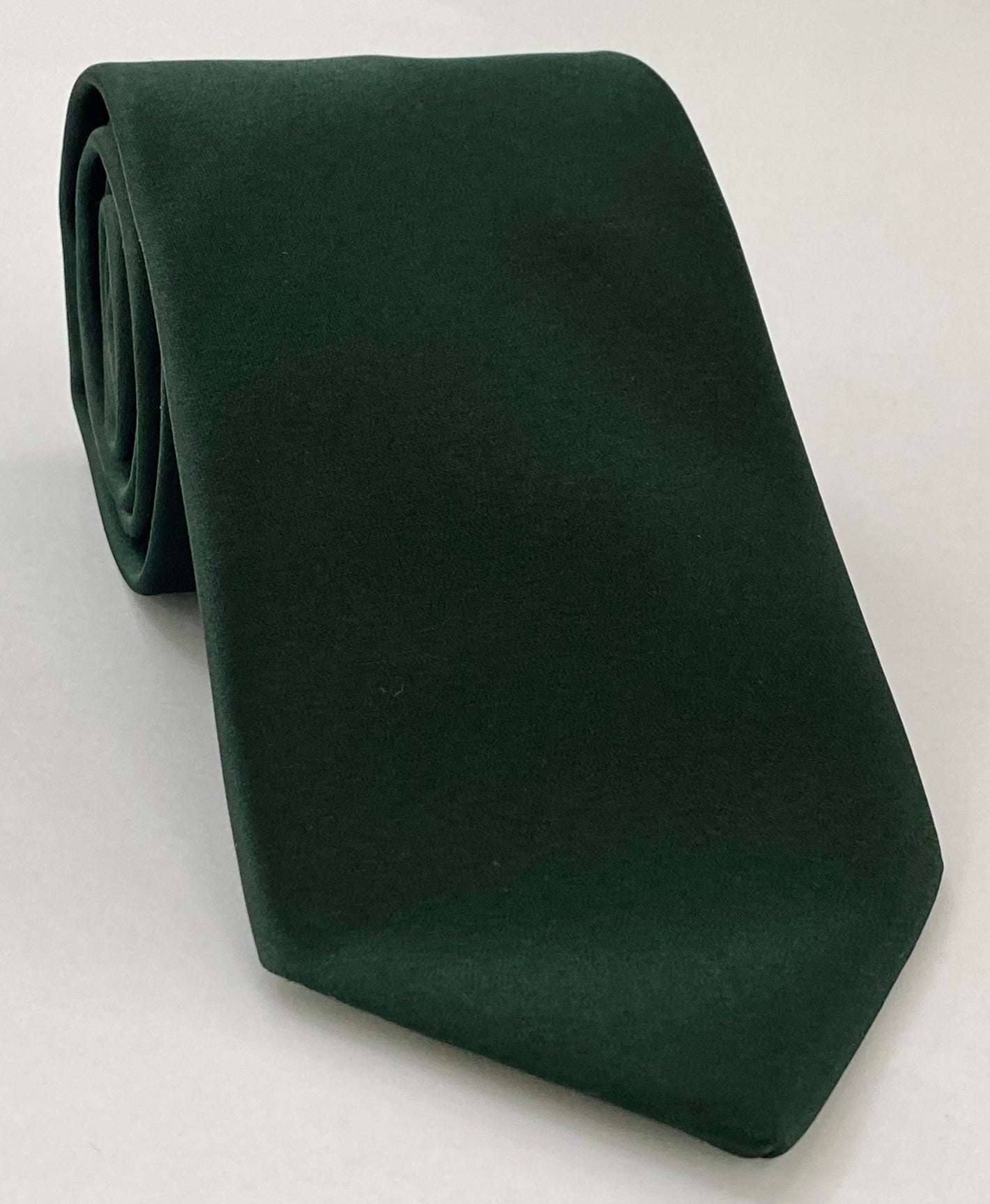 フォレストグリーン サテンシルク ネクタイ #ISAT-15