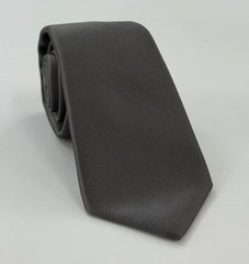 Charcoal Gray Satin Silk Tie #ISAT-3