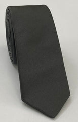 Dark Charcoal Gray Satin Silk Tie #ISAT-4