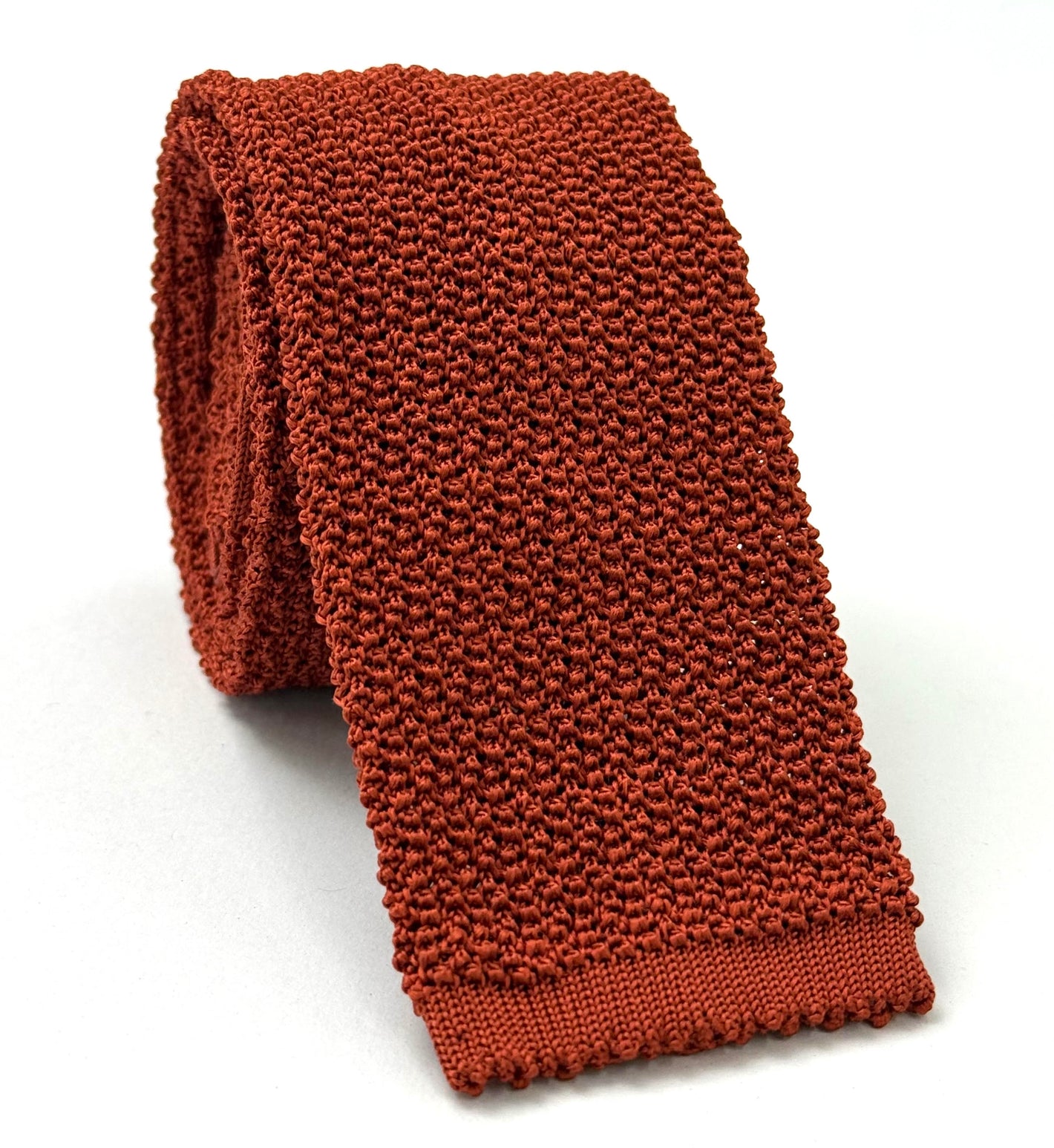Brick Red Silk Knit Tie KT- 7