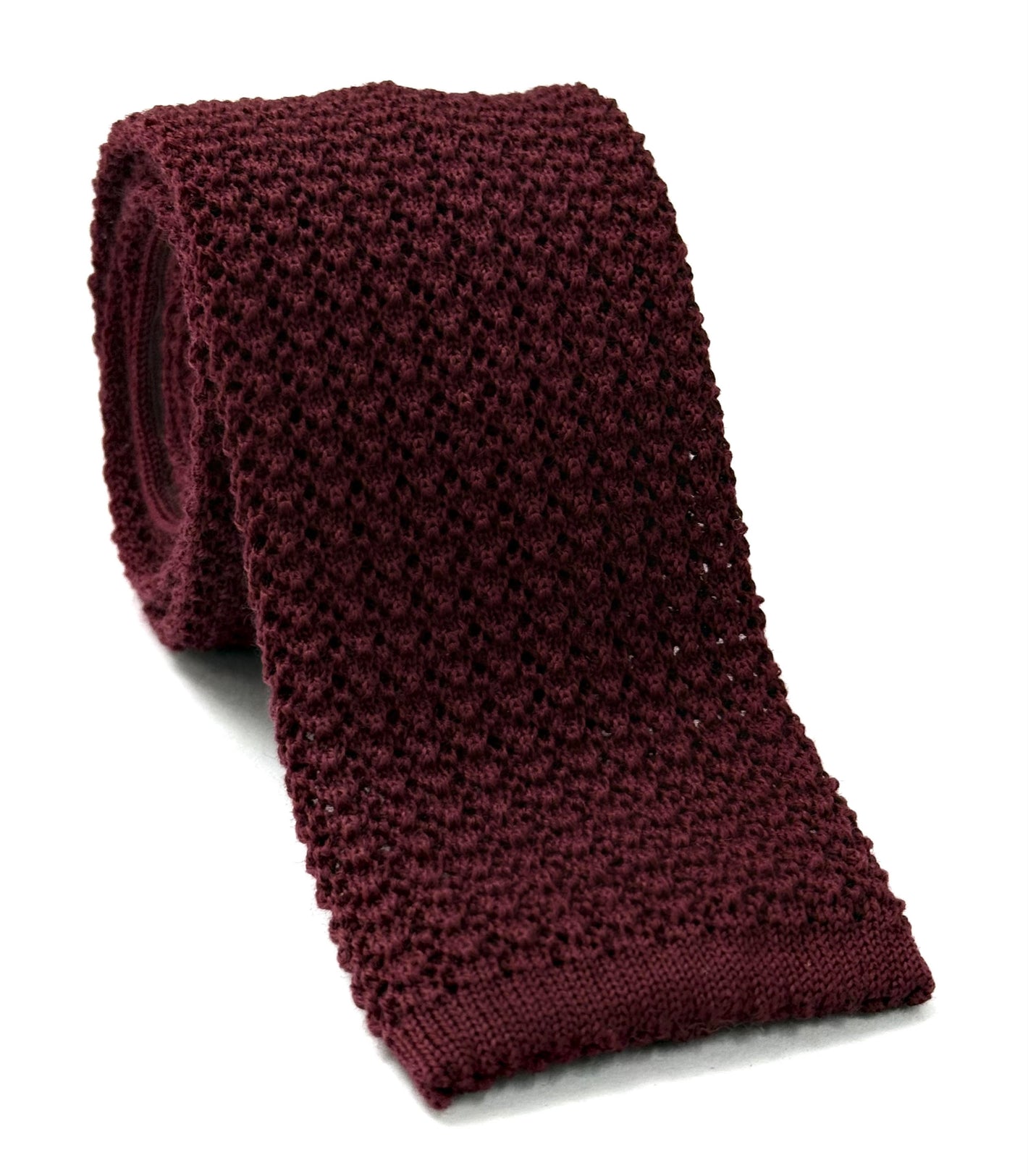 Dark Red Wool Knit Tie KWT-4