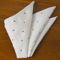 {[en]:Belgian Linen With Burnt Orange (Hand Sewn) Pin Dots Pocket Square