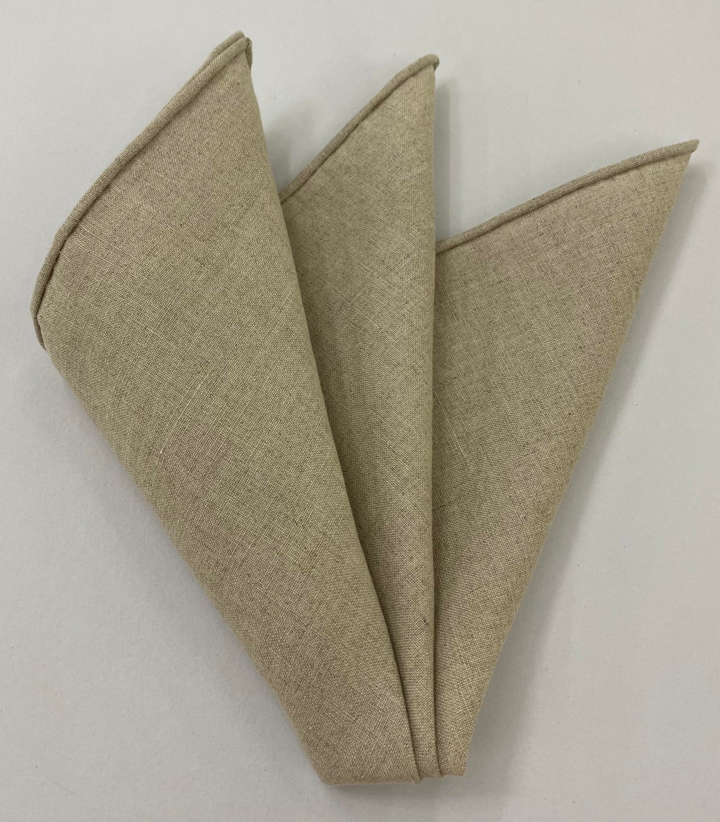 グレー/ブラウン ベルギーリネン ポケットチーフ #LLPS-4