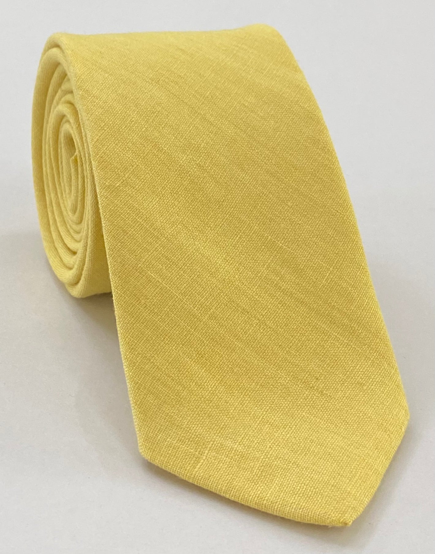 Light Yellow Belgian Linen Tie LLT-5