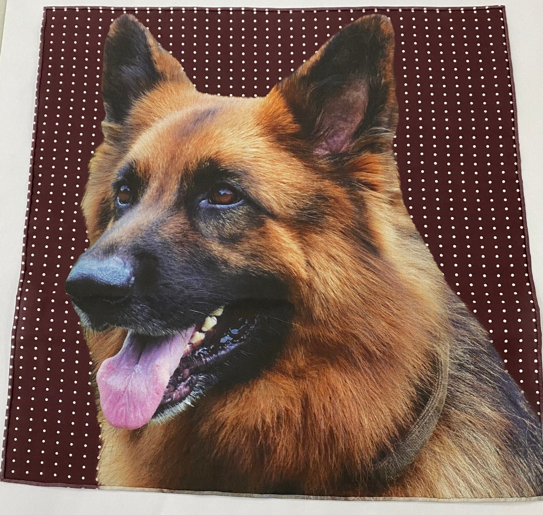 Long Hair German Shepherd Pocket Square on pin dots 2C