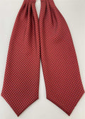Red Macclesfield Print Silk Informal Pleated Ascot MMPTIA-10