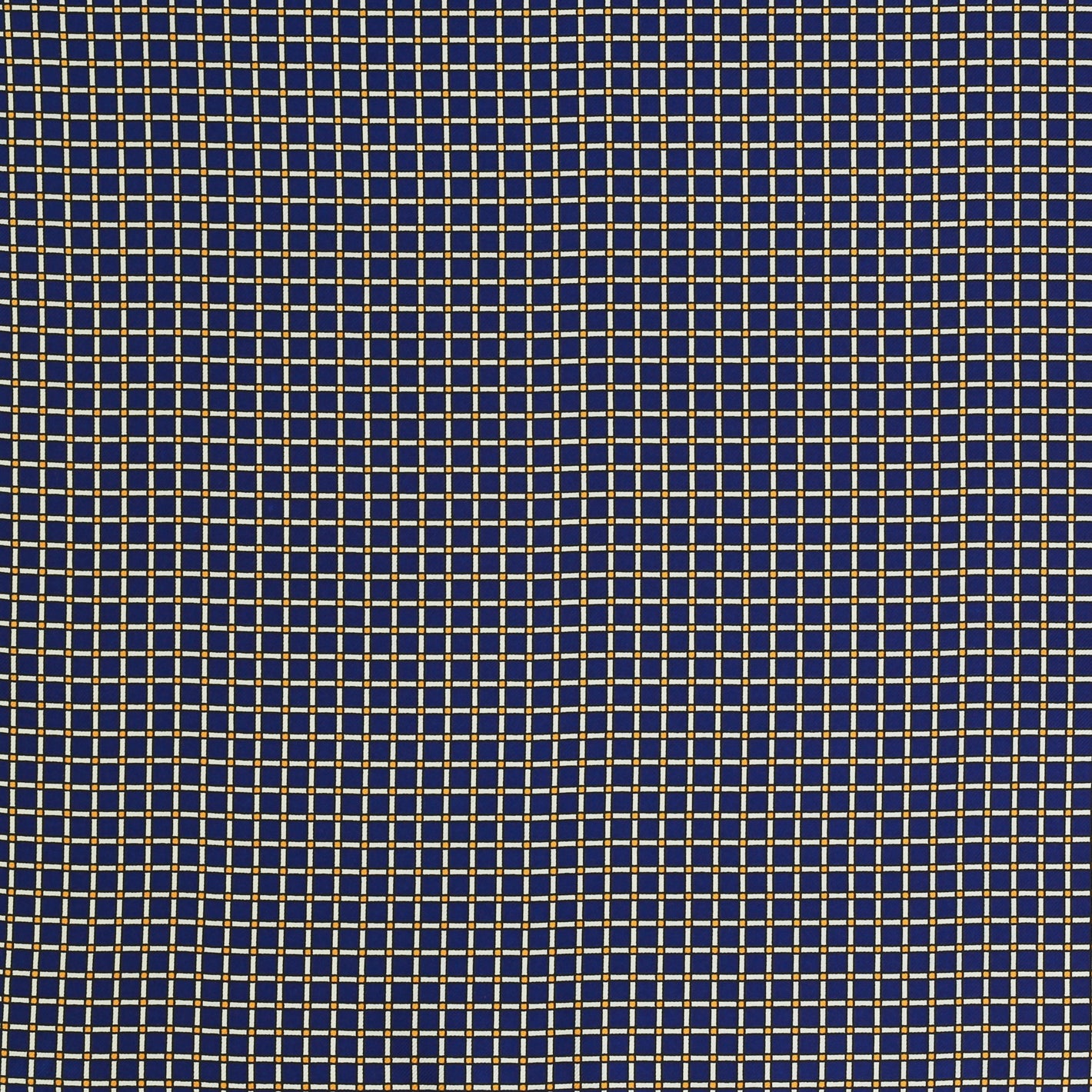 {[en]:Gold, Black & Off White on Navy Blue Printed Silk Bow Tie