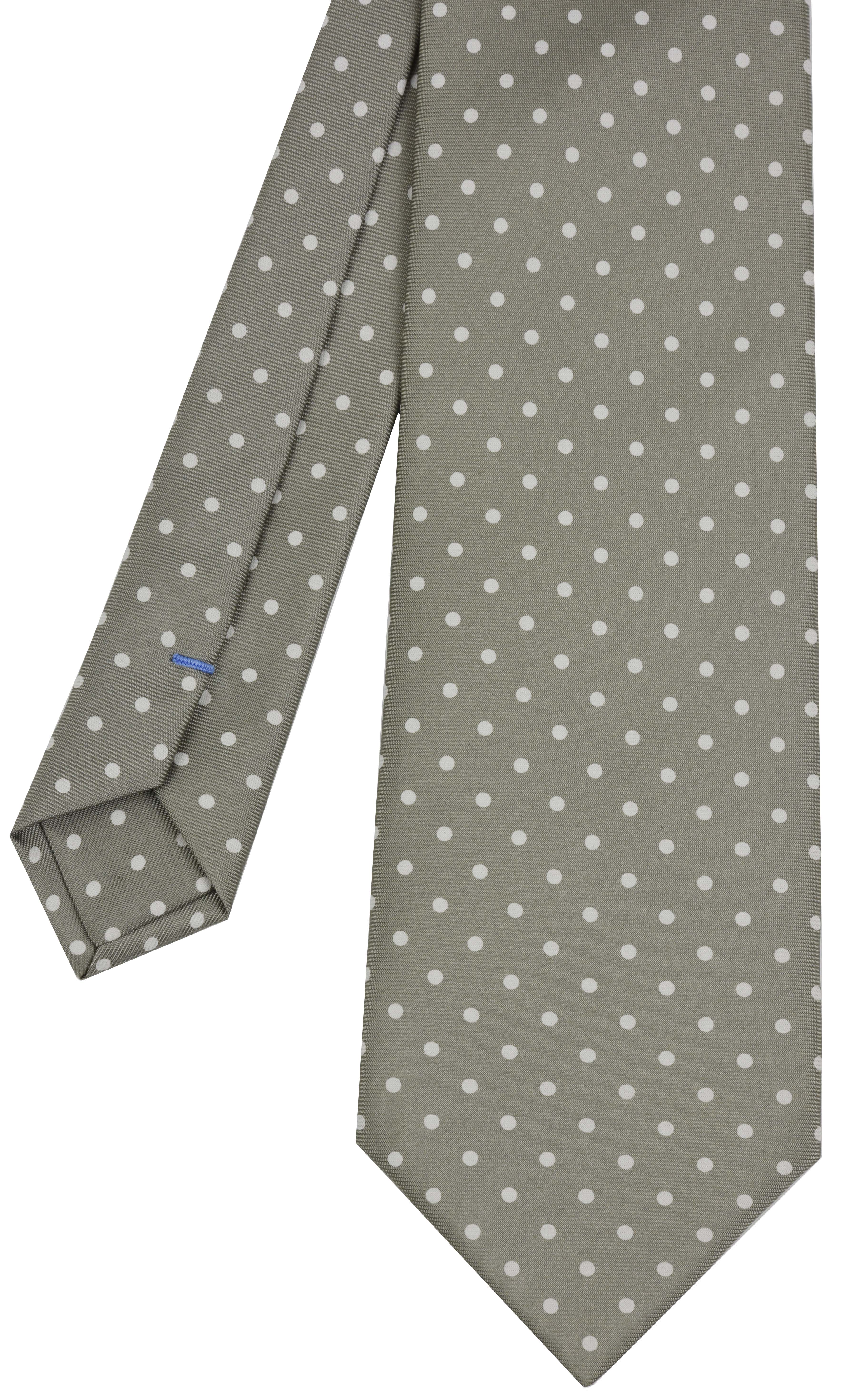 {[en]:White on Silver Brown Macclesfield Printed Silk Tie