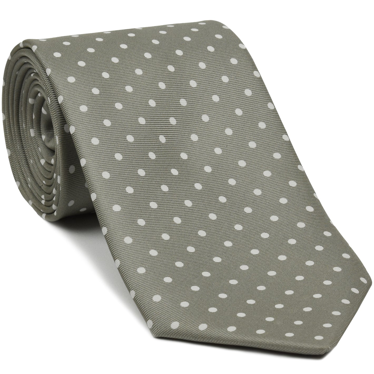 {[en]:White on Silver Brown Macclesfield Printed Silk Tie