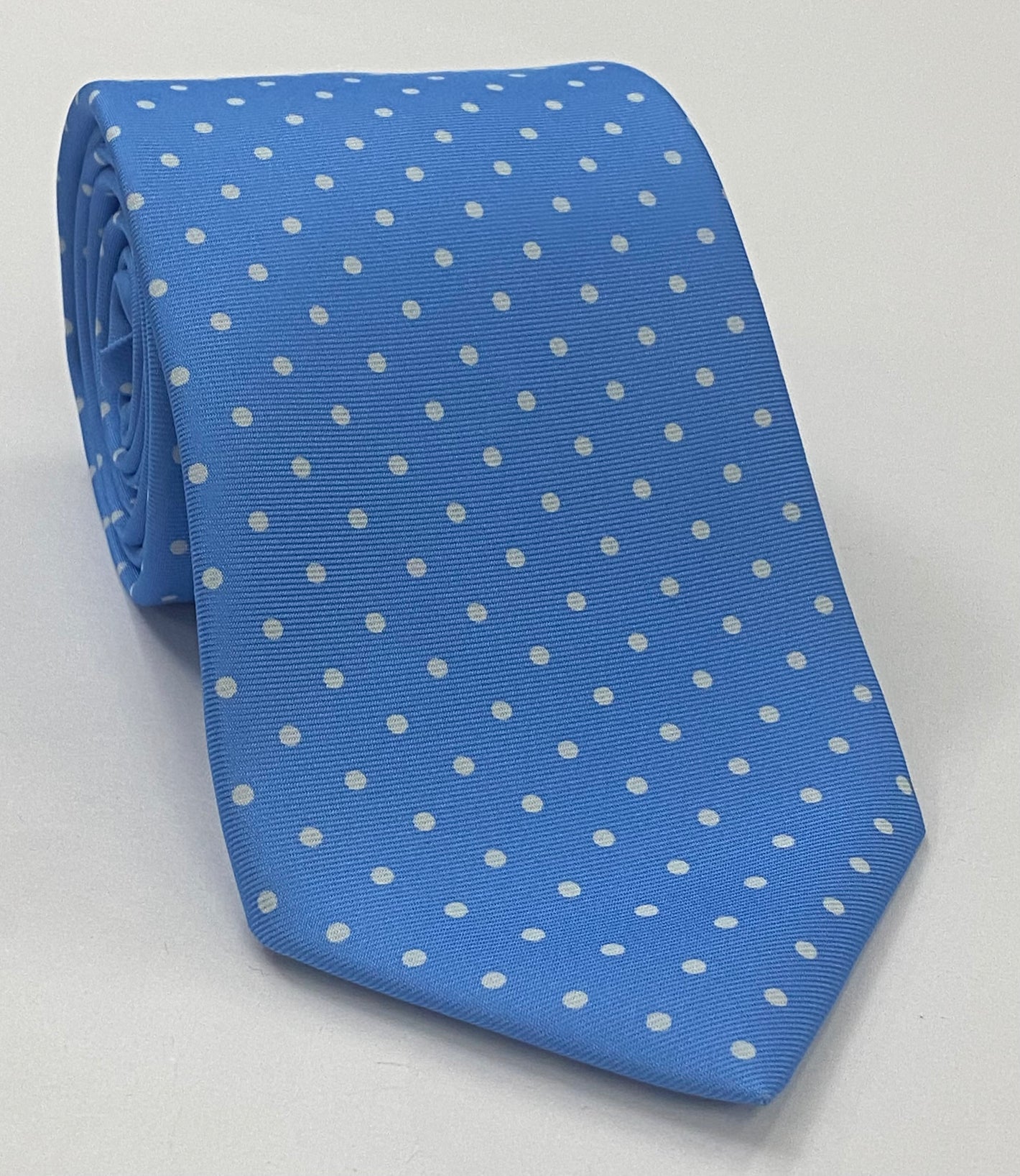 하늘색 맥클스필드 프린트 실크 타이 MCDT-19