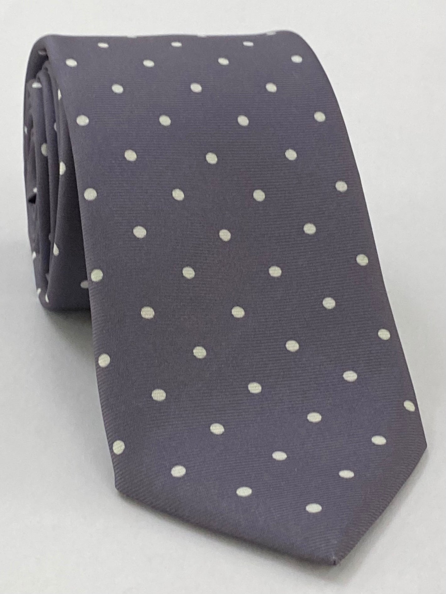 오프화이트 차콜 그레이 프린트 도트 실크 타이 MCDT-32