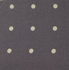 Macclesfield Printed Silk Tie White on Gray MCDT-51