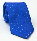 Sky Blue On Royal Blue Macclesfield Printed Dot Silk Tie MCDT-5