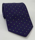 Forest Green on Dark Purple Macclesfield Print Silk Tie MCDT-7