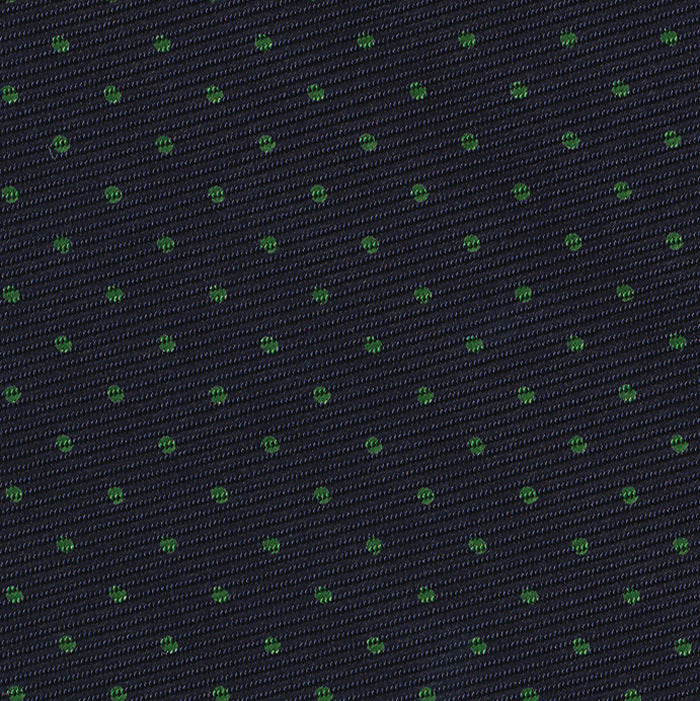 {[en]:Forest Green on Midnight Blue Macclesfield Print Silk Tie