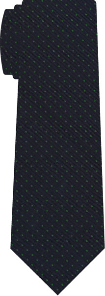 {[en]:Forest Green on Midnight Blue Macclesfield Print Silk Tie