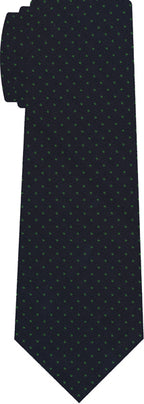 {[en]:Forest Green on Midnight Blue Macclesfield Print Silk Tie