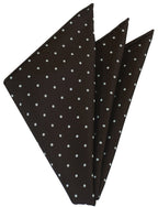 {[en]:White On Bitter Chocolate Printed Dot Silk Tie