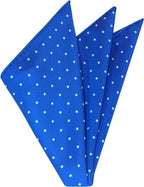 {[en]:White On Royal Blue Printed Dot Silk Tie