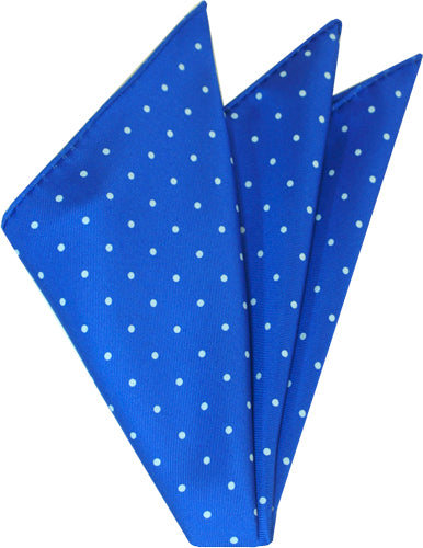{[en]:White On Royal Blue Printed Dot Silk Tie