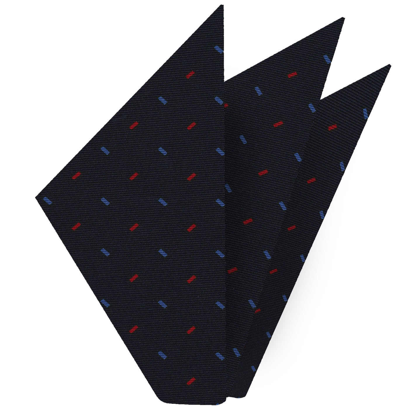 {[en]:Sky Blue & Red On Midnight Blue Macclesfield Print Silk Pocket Square