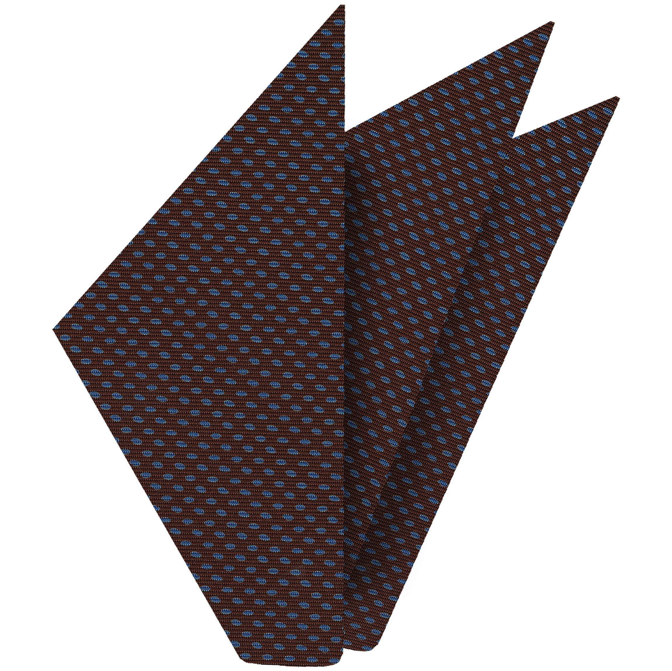 {[en]:Sky Blue on Dark Chocolate Macclesfield Print Silk Pocket Square