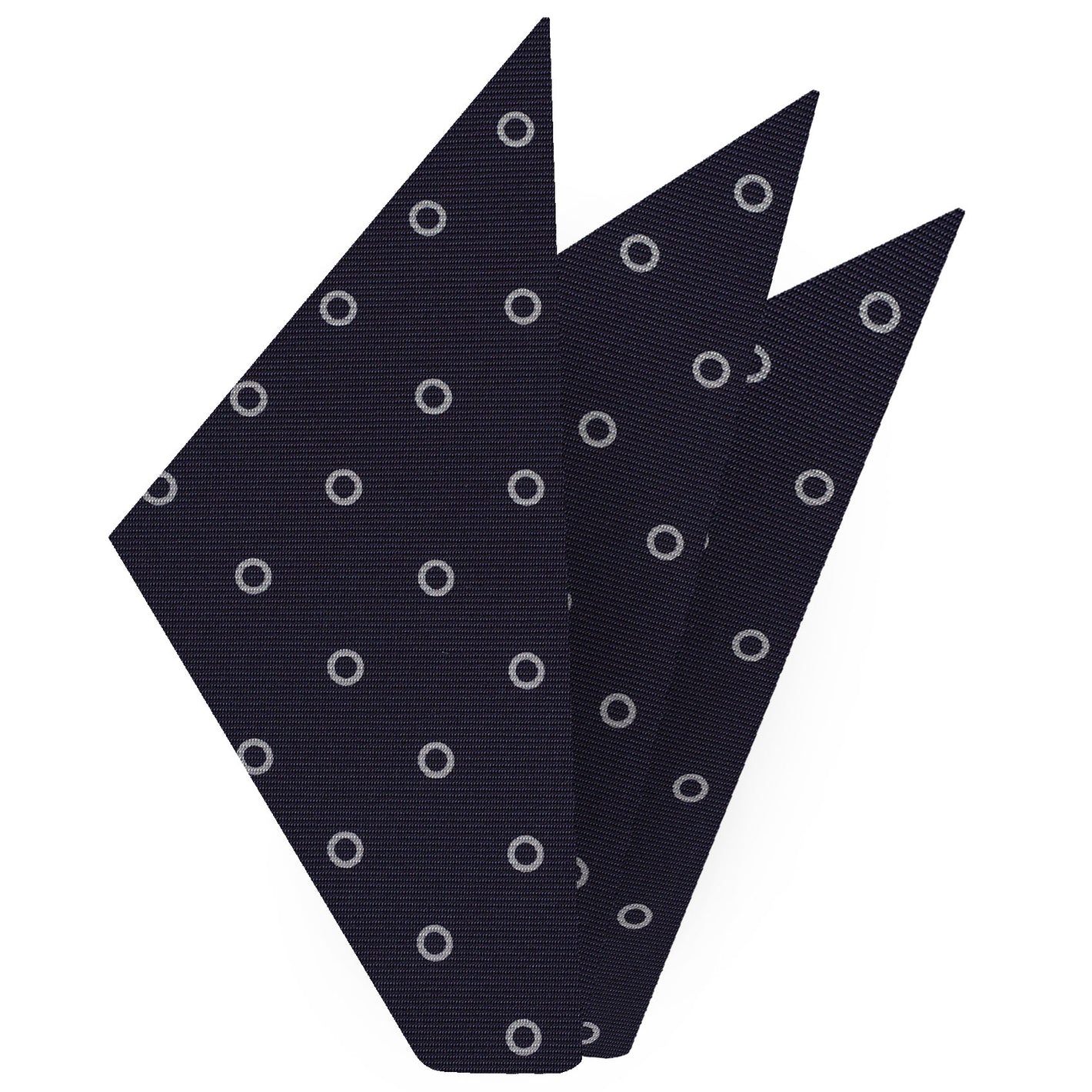 {[en]:Off-White on Midnight Blue Macclesfield Print Pattern Silk Pocket Square