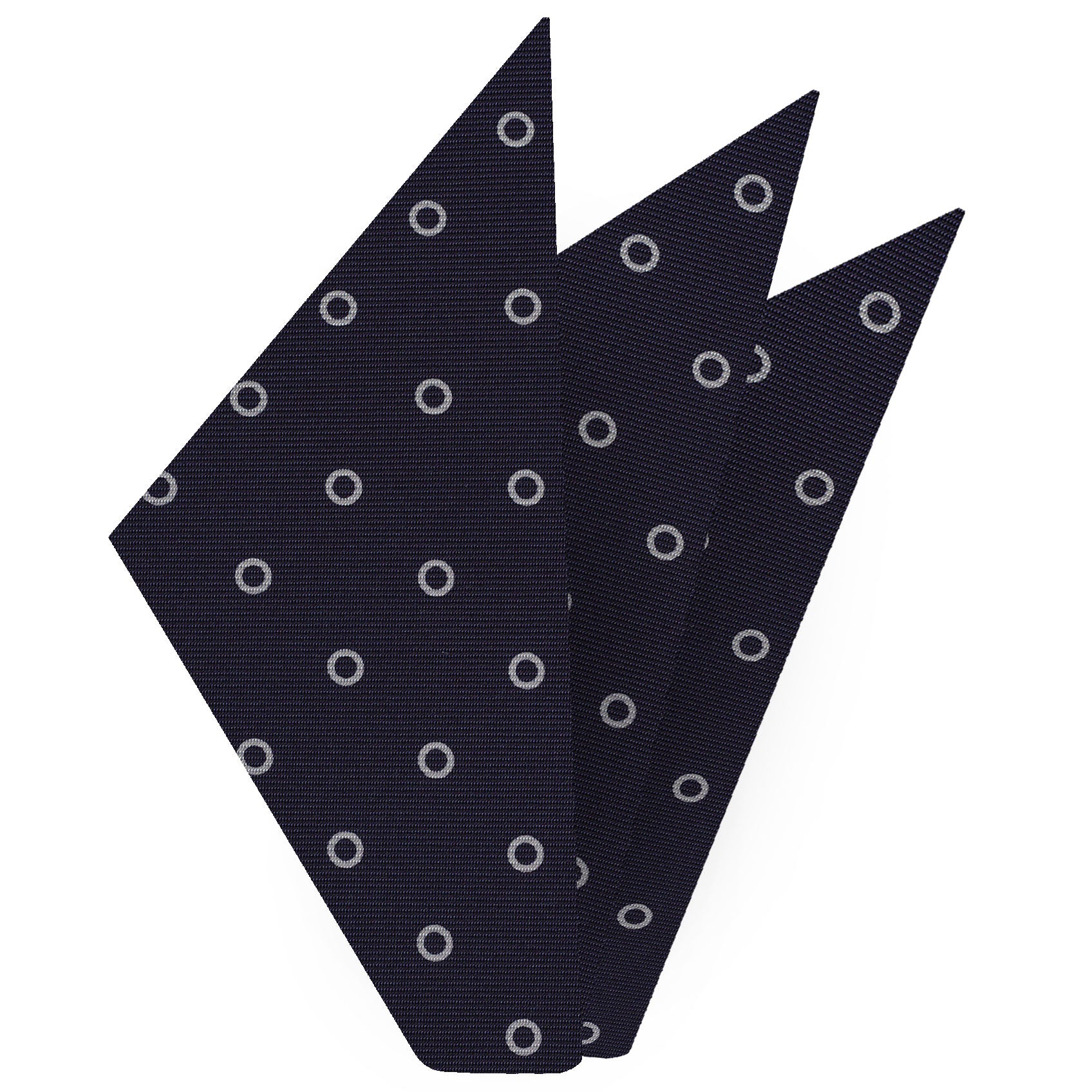 {[en]:Off-White on Midnight Blue Macclesfield Print Pattern Silk Pocket Square