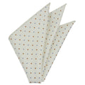 {[en]:Sky Blue & Burnt Orange on White Macclesfield Print Silk Pocket Square