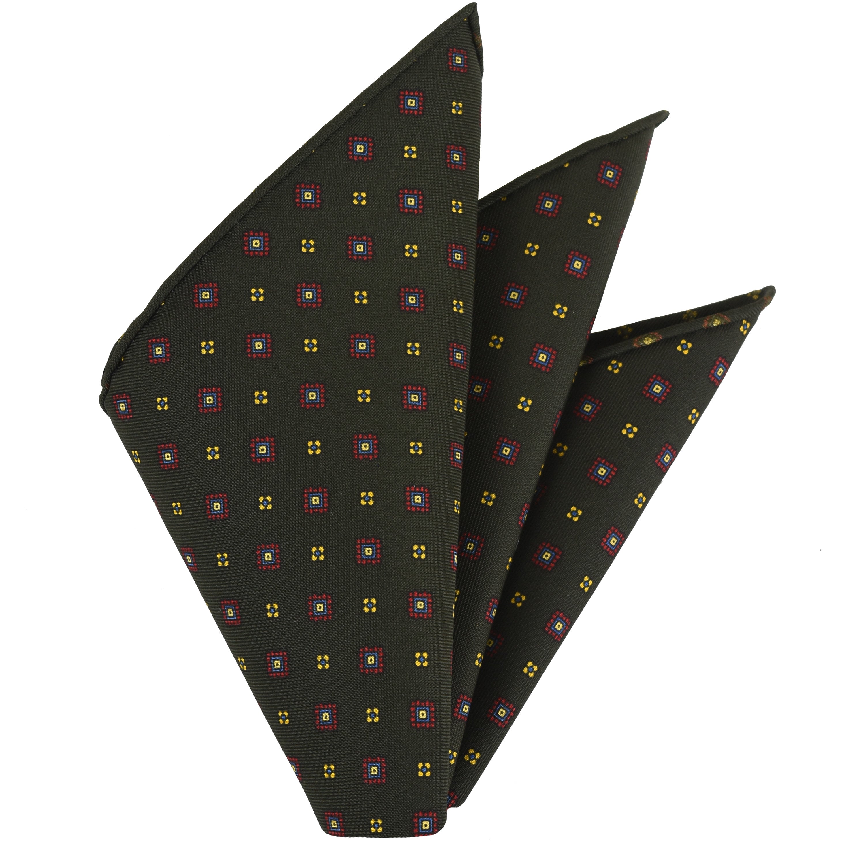 {[en]:Macclesfield Printed Silk Pocket Square