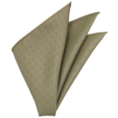 Black & White on Sand Macclesfield Print Pattern Silk Pocket Square #MCP-485