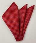 Light Gray on Maroon Macclesfield Printed Silk Pocket Square MCP-660