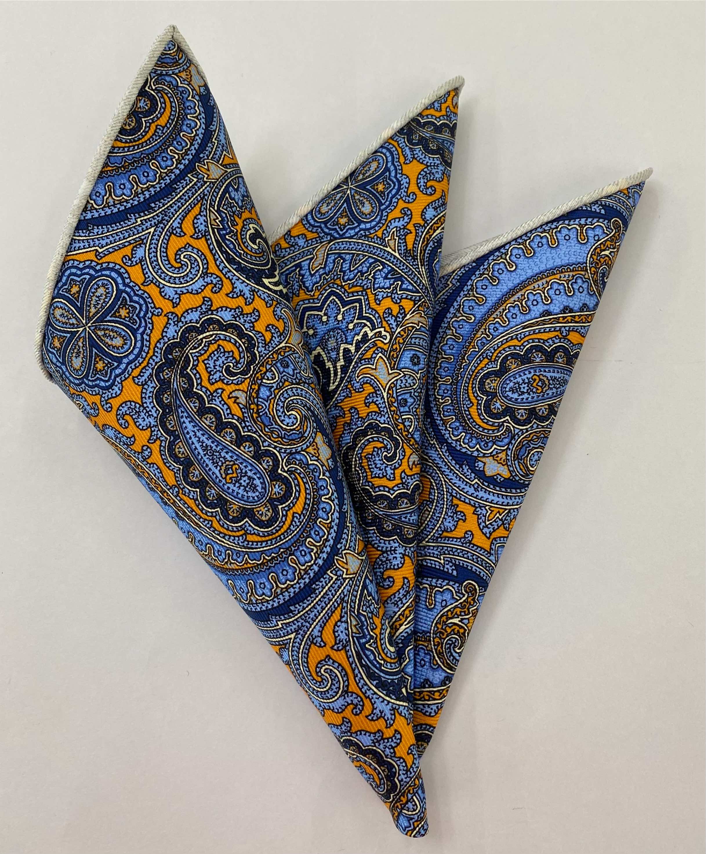 マクルズフィールド プリントシルク ポケットスクエア MCP-700