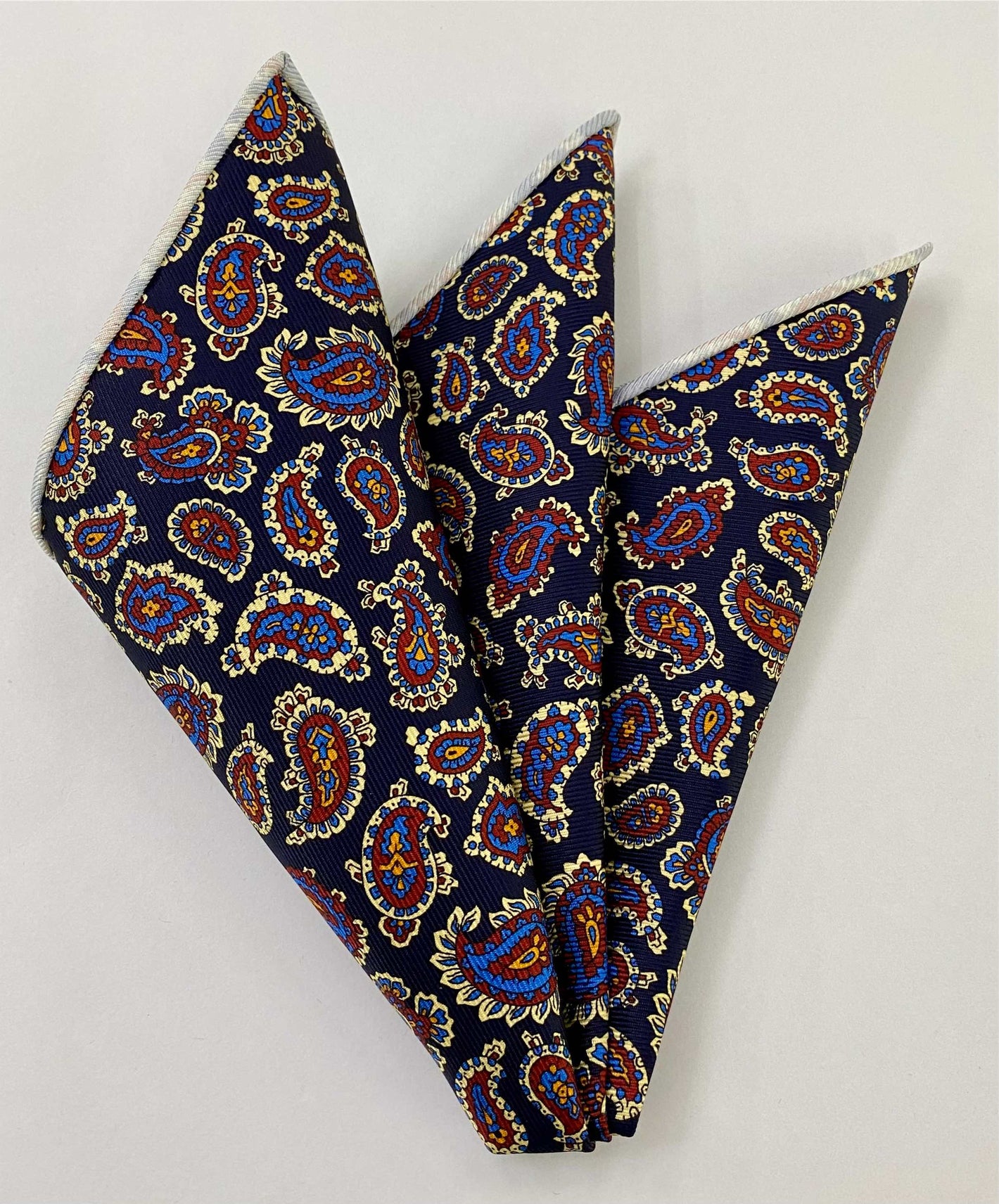 Macclesfield Printed Silk Pocket Square MCP-713