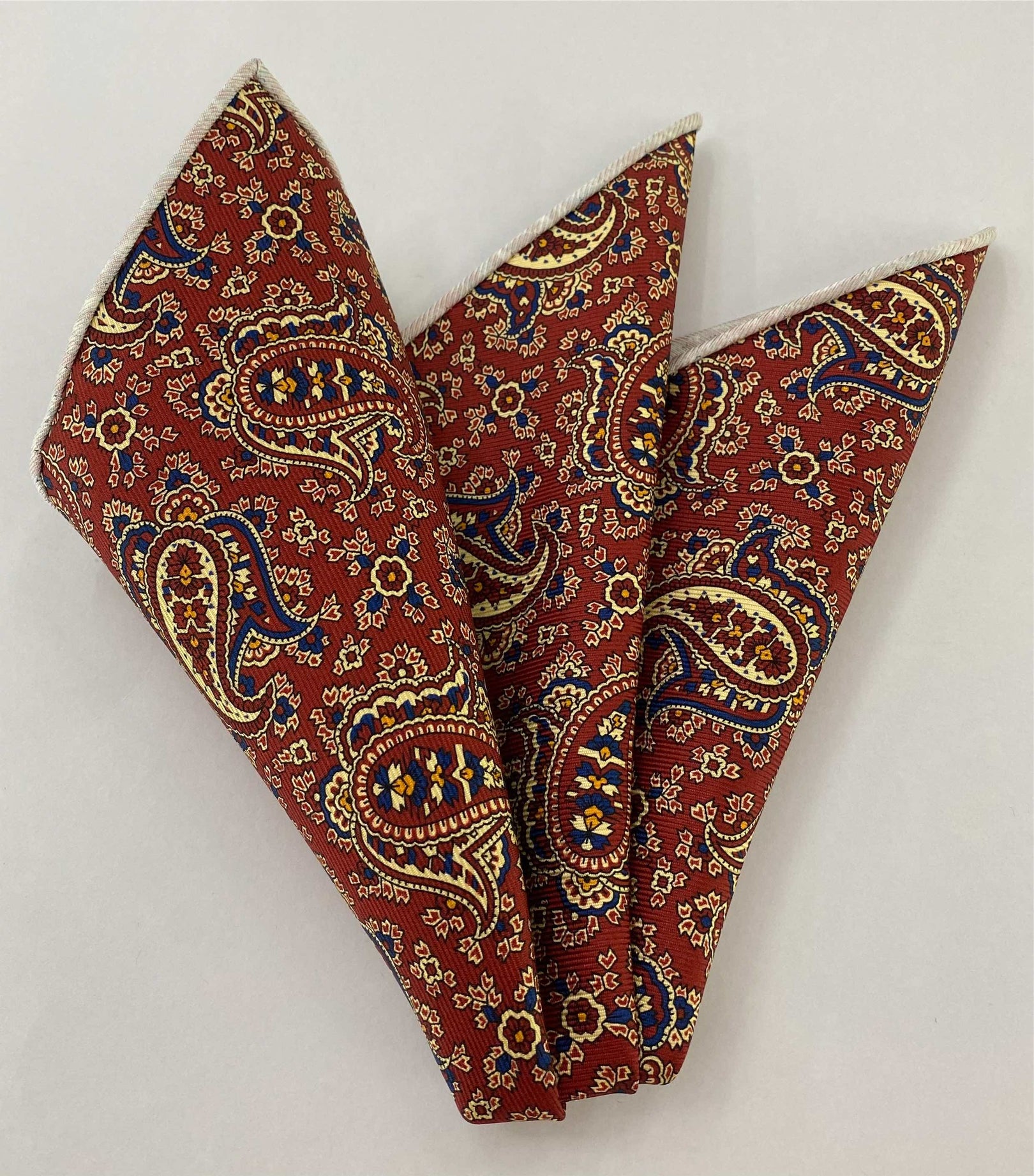 맥클스필드 프린트 실크 포켓 스퀘어 MCP-715