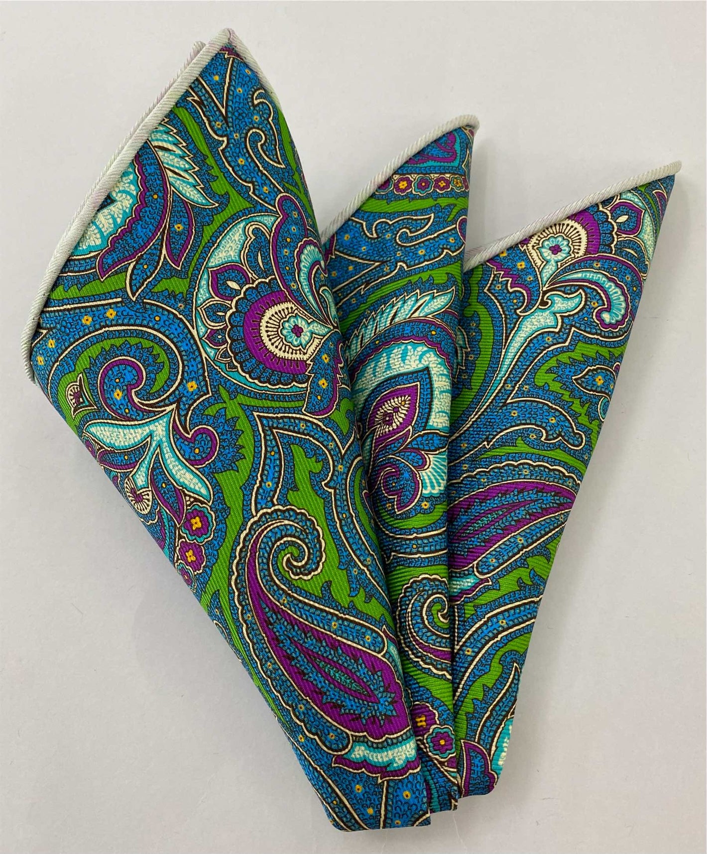 Macclesfield Printed Silk Pocket Square MCP-742