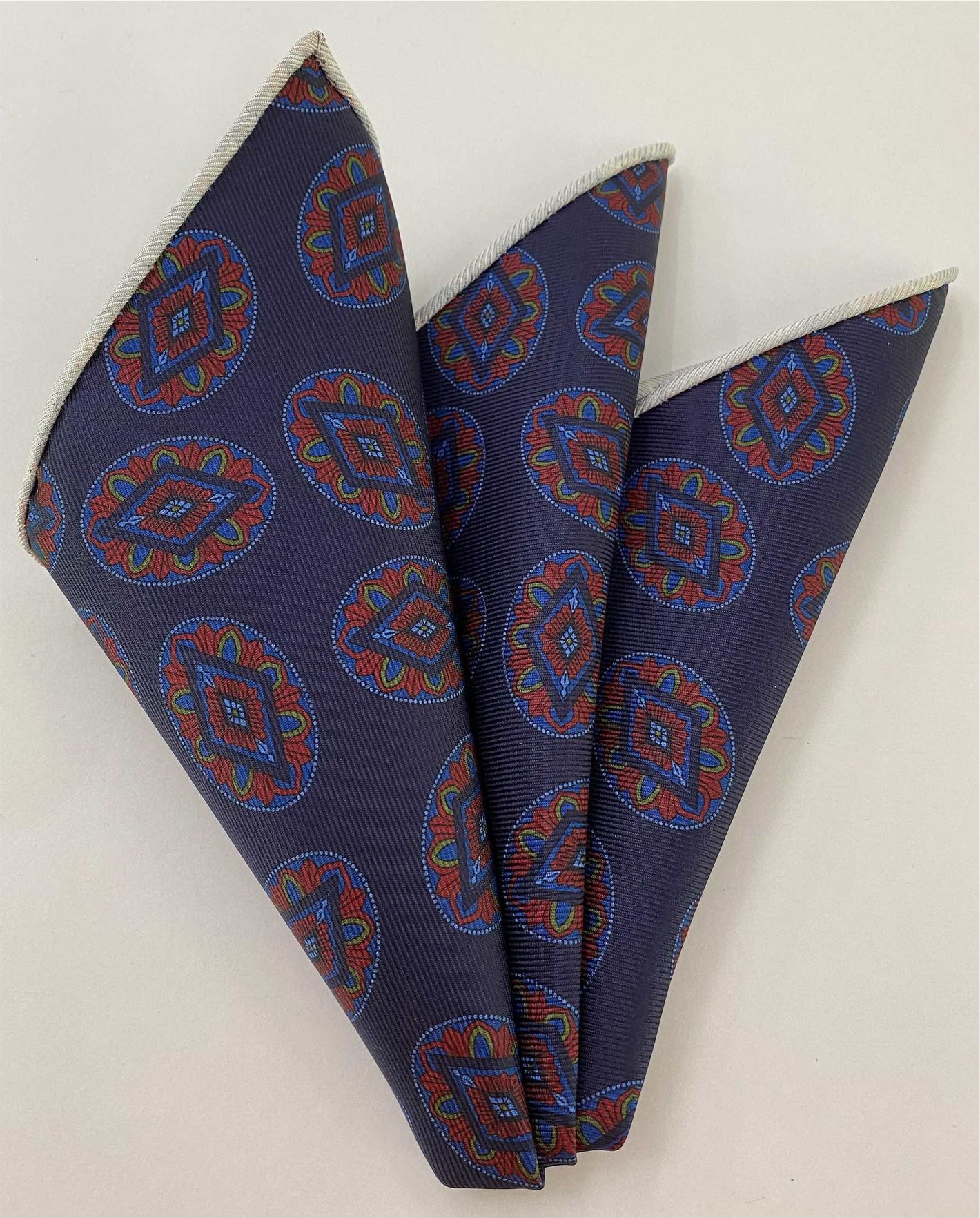 Macclesfield Printed Silk Pocket Square MCP-746