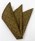 Burgundy, Yellow Gold, Green, Blue & Olive Green Pocket Square MCP-53 Last one