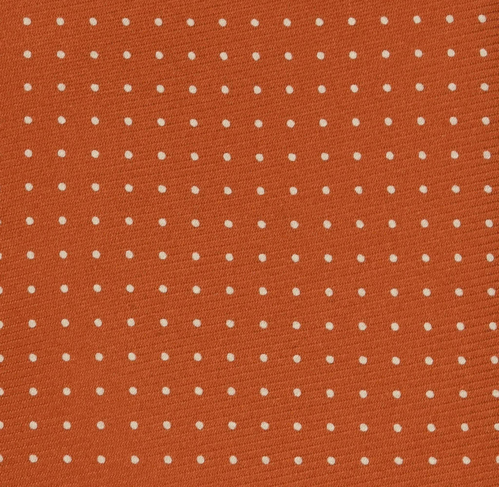 バーントオレンジのマクルズフィールドプリントシルクポケットチーフ #MCPDP-20