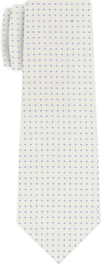 {[en]:Sky Blue on Off-White Macclesfield Silk Tie