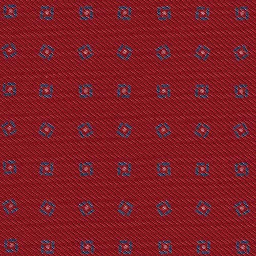 {[en]:Sky Blue / Off-White with a touch of Red on Light Red Macclesfield Printed Silk Tie