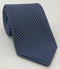 Sky Blue & Dark Burnt Orange on Midnight Blue Macclesfield Print Silk Bow MCBT-309