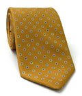 Olive Green & Lavender on Dark Sienna Macclesfield Print Silk Tie MCT-389