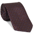 {[en]:Sky Blue & Cream on Burgundy Macclesfield Print Silk Tie