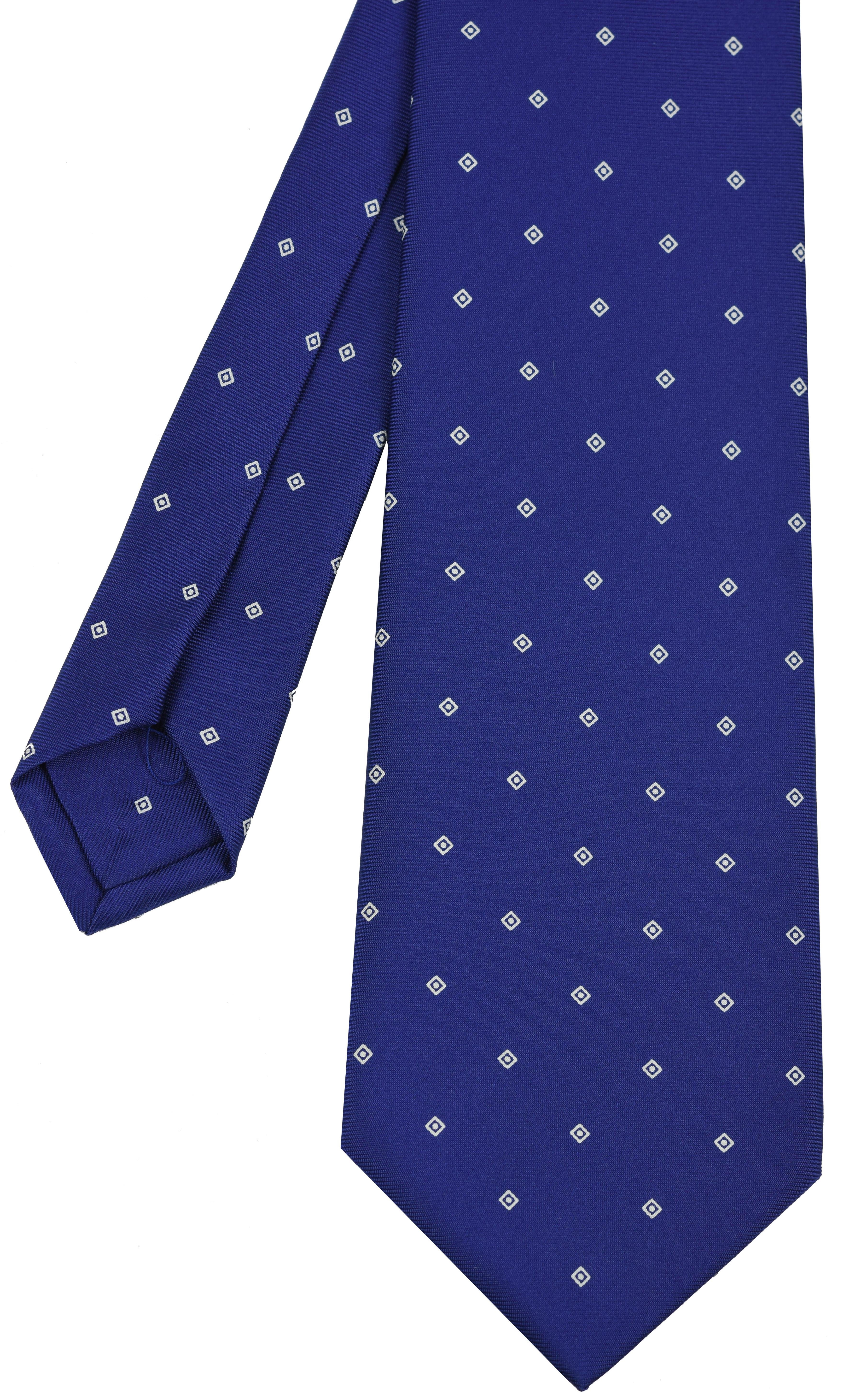 {[en]:Off-White on Dark Purple Macclesfield Print Pattern Silk Tie