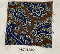 Navy & Off White on Brown Paisley  Macclesfield Printed Silk Bow Tie MCBT-488