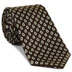 {[en]:Off-White on Dark Chocolate Print Pattern Silk Tie