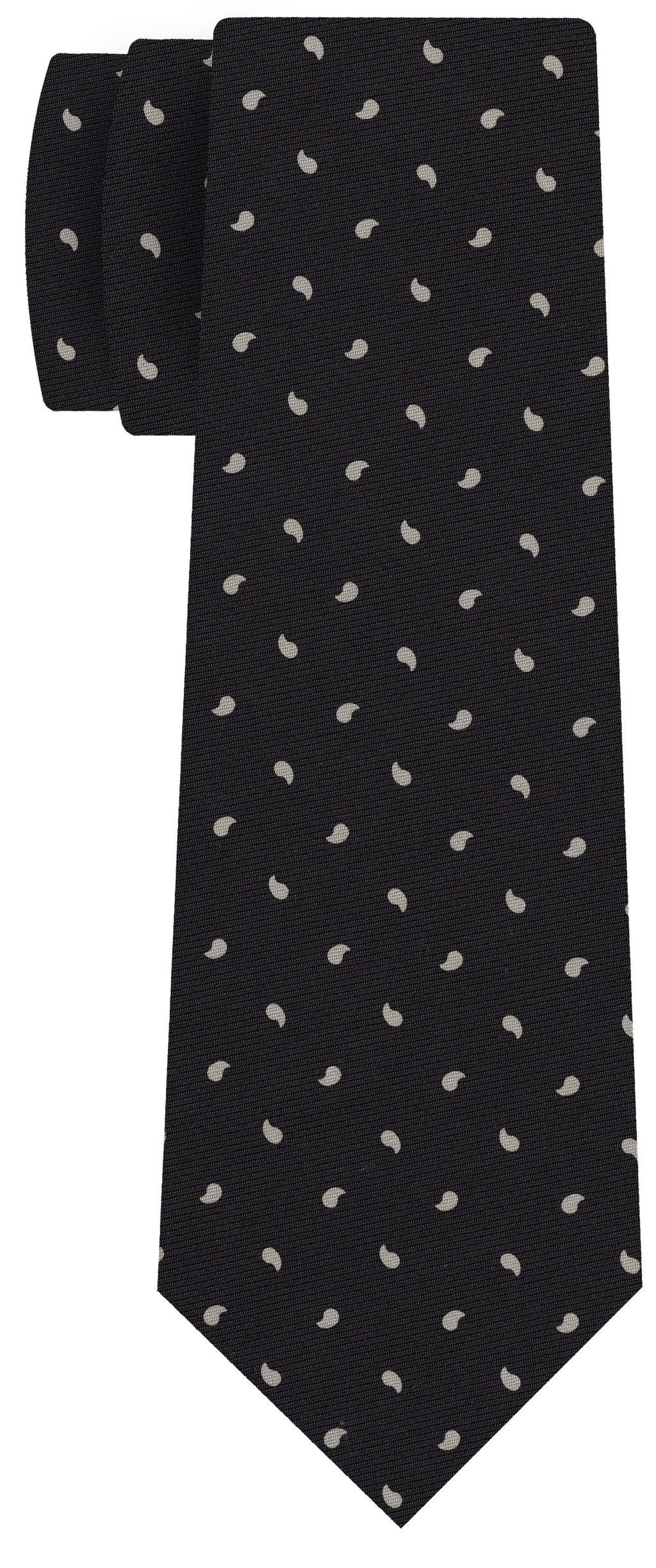 {[en]:Off-White on Bitter Chocolate Print Pattern Silk Tie